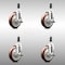 Service Caster 5 Inch 316SS Maroon Poly Swivel 7/8 Inch Expanding Stem Caster Set Brake SCC SCC-SS316EX20S514-PPUB-MRN-TLB-78-4 - alternate 1